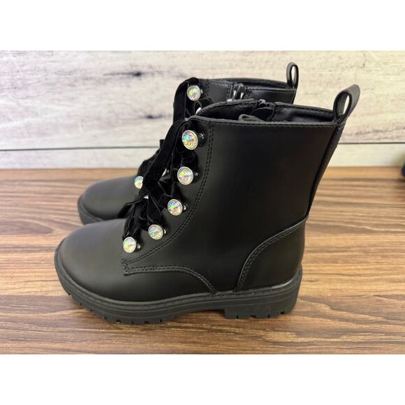 NWT Girls Art Class Black Zara Combat Boots - Size 13 - Picture 3 of 4